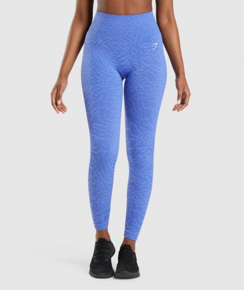 Women's Gymshark Adapt Animal Seamless Leggings Blue | CA 6NA713